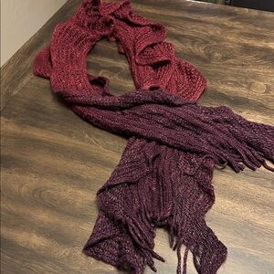 Elegant Burgundy & Purple Knit Scarf